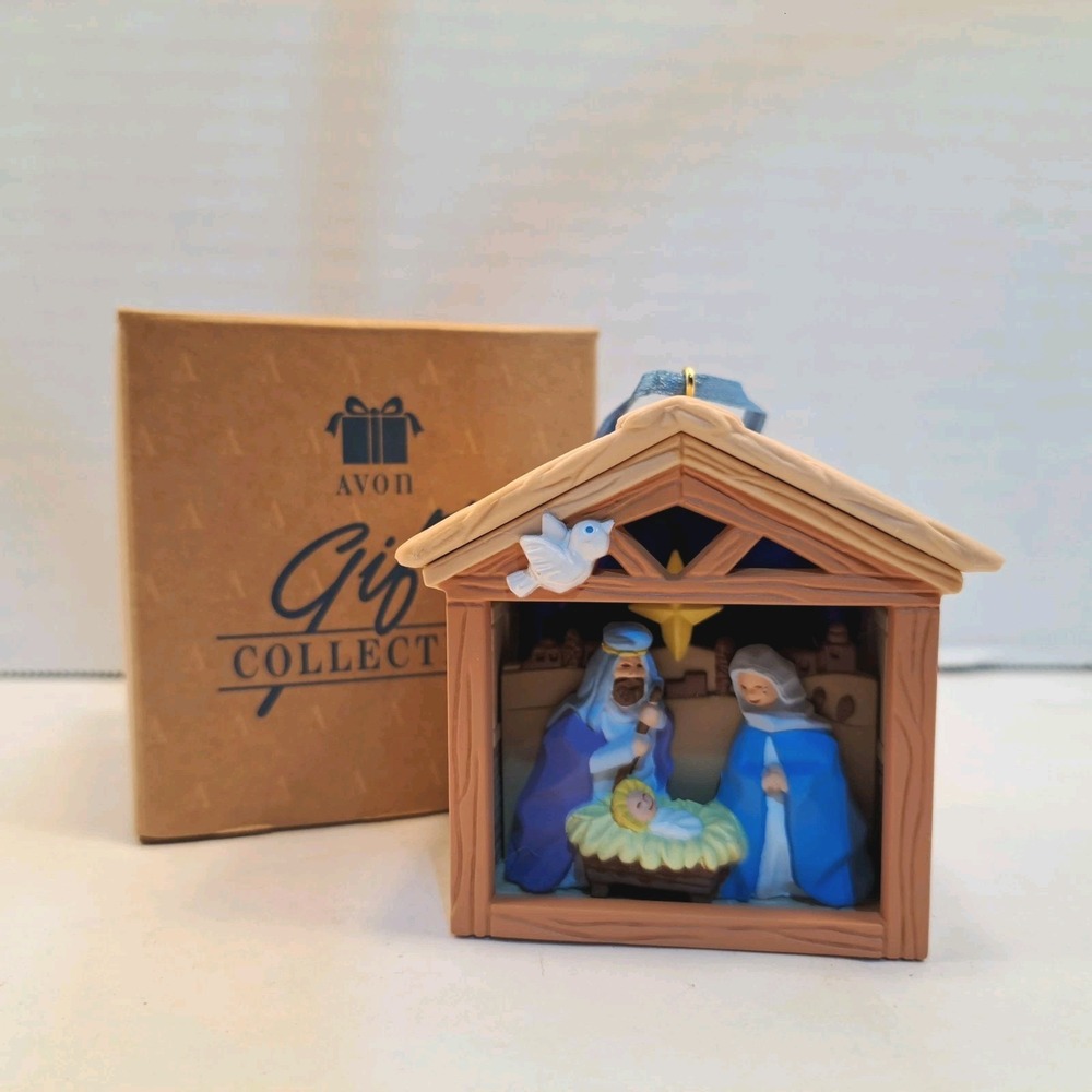 Avon Gift Collection 1994 Hanging Nativity Scene Christmas Ornament